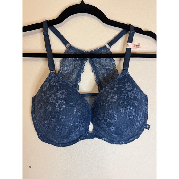 Victoria's Secret Other - Victoria's Secret Lace Racerback Push-Up Front Closure Bluestone Size 34DD‎ NWT
